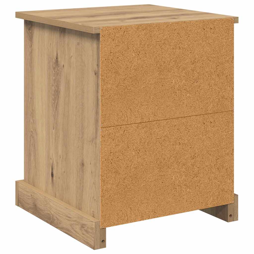 Bedside Cabinet with Drawer 2 pcs Artisan oak 39 x 39 x 47.5 cm